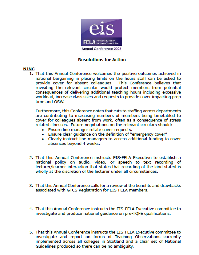 Conference resolutions 2025